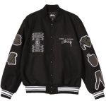 Asap Rocky Stussy CDG Black Varsity Jacket