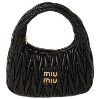 Wander matelassé nappa leather mini hobo bag