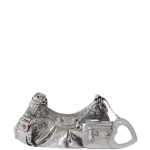 Balenciaga Le Cagole XS studded metallic crinkled-leather shoulder bag