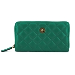 Versace Elegant Quilted Leather Zip Wallet