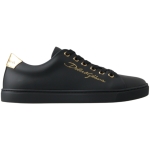 Dolce & Gabbana Black Gold Leather Classic Sneakers