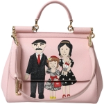 Dolce & Gabbana Chic Pink Sicily Leather Shoulder Bag
