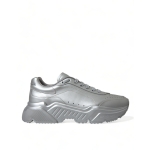 Dolce & Gabbana Elegant Silver Calfskin Leather Sneakers