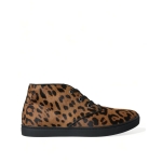 Dolce & Gabbana Elegant Leopard Print Mid-Top Sneakers