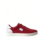 Dolce & Gabbana Elegant Red & White Low Top Sneakers