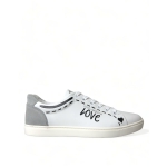Dolce & Gabbana Elegant White Calfskin Leather Sneakers