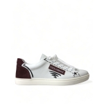 Dolce & Gabbana Exclusive White Bordeaux Low Top Sneakers