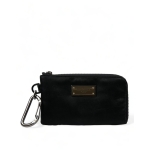 Dolce & Gabbana Elite Black Nylon & Leather Pouch with Logo Detail
