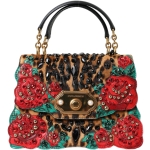 Dolce & Gabbana Chic Leopard Embellished Tote with Red Roses!