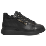 Cerruti 1881 Black Leather Women Sneaker