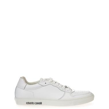 Roberto Cavalli White Leather Sneakers Luxe Footwear