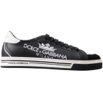 Dolce & Gabbana Black Leather Crown Milano Sneakers Casual Shoes