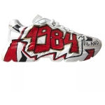 Dolce & Gabbana White Daymaster Hand Painted Sneakers Shoes