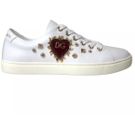 Dolce & Gabbana White Portofino Sacred Heart Sneakers Women Shoes