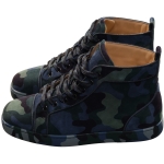 Christian Louboutin Louis Orlato Flat Camouflage High Top Sneakers