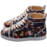 Christian Louboutin Louis Orlato Flat Crepe Satin Multicolour Limited edition Dr Bored Print High Top Sneakers