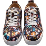 Christian Louboutin Rantulow Orlato Flat Crepe Satin Multicolour Limited Edition Dr Bored Print Sneakers
