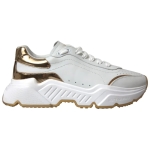 Dolce & Gabbana White Gold Leather Men Sneakers DAYMASTER Shoes