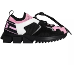 Dolce & Gabbana Black Pink Mesh Sorrento Trekking Sneakers Shoes