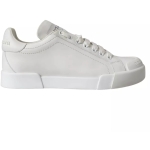 Dolce & Gabbana White Calfskin Leather Miami Low Top Sneakers Shoes
