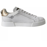 Dolce & Gabbana White Leather Portofino Low Top Sneakers Shoes