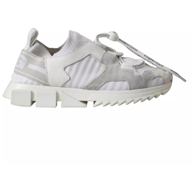 Dolce & Gabbana White Mesh Sorrento Trekking Sneakers Shoes