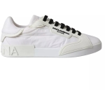 Dolce & Gabbana White Portofino Logo Low Top Trainers Sneakers Shoes