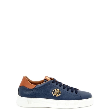 Roberto Cavalli Blue Leather Sneaker