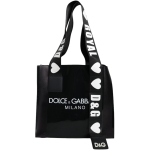 Dolce & Gabbana Black Street Logo Print PVC Shopping Tote Bag