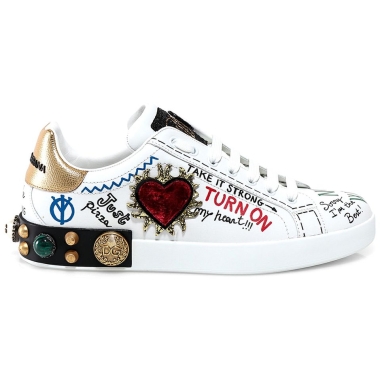 Dolce & Gabbana White Leather Di Calfskin Sneaker