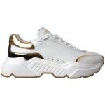 Dolce & Gabbana White Gold DAYMASTER Leather Sneakers Men Shoes