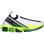 Dolce & Gabbana White Yellow Slip On Sorrento Sneakers Shoes