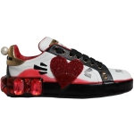 Dolce & Gabbana White Red Crystals Portofino Sneakers Shoes
