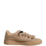 Dolce & Gabbana Brown Jute Fabric Low Top Men Sneakers Shoes