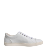 Dolce & Gabbana White Leather Low Top Men Sneakers Shoes