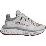 Versace White Trigreca Barocco Print Low Top Sneakers Shoes