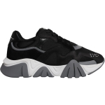 Versace Black Leather Neoprene Chunky Low Top Sneakers Squalo Shoes
