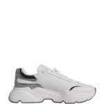 Dolce & Gabbana White Silver DAYMASTER Leather Sneakers Shoes