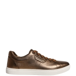 Dolce & Gabbana Gold Leather Logo London Men Sneaker Shoes