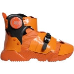 Dolce & Gabbana Orange Multi Panel Chunky High Top Sneakers Shoes