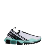 Dolce & Gabbana White Blue Sorrento Slip On Sneakers Shoes