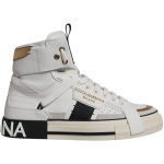 Dolce & Gabbana White Leather High Top Men Sneakers Shoes