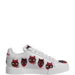 Dolce & Gabbana White Devil Face Portofino Sneakers Shoes
