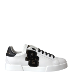 Dolce & Gabbana White Leather DG Logo Casual Low Top Sneakers Shoes