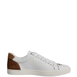 Dolce & Gabbana White Brown London Low Top Men Sneakers Shoes