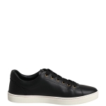 Dolce & Gabbana Black Leather Logo London Sneaker Shoes
