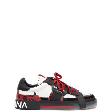 Dolce & Gabbana Black And White Leather Sneaker
