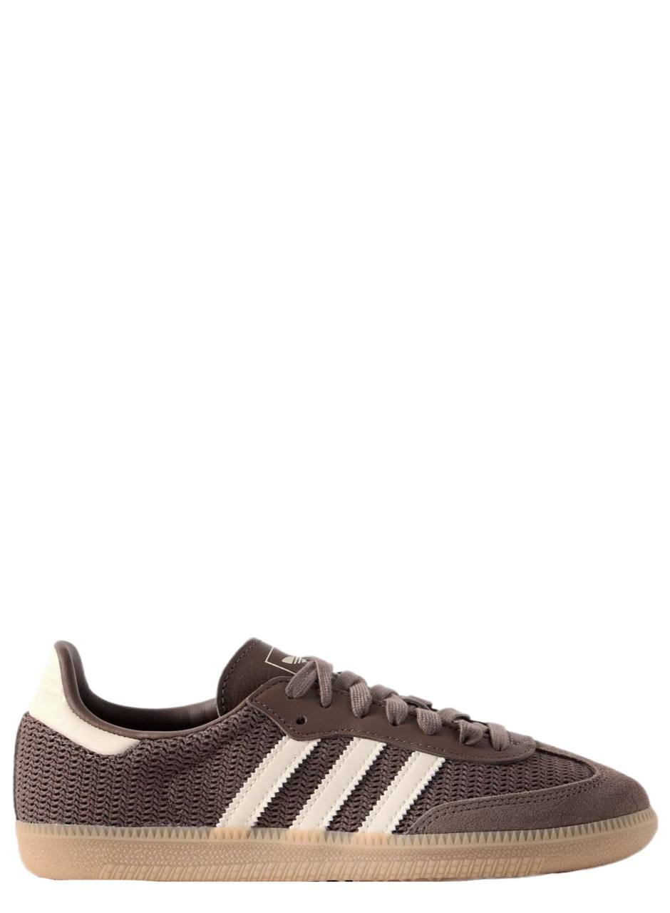 Adidas Originals Samba OG leather and suede-trimmed crochet