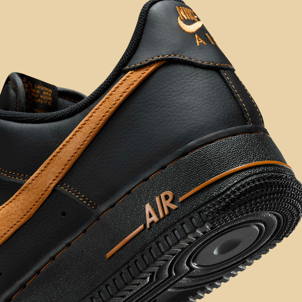 Nike Air Force 1 Low Black Tan Hq2037 003 3