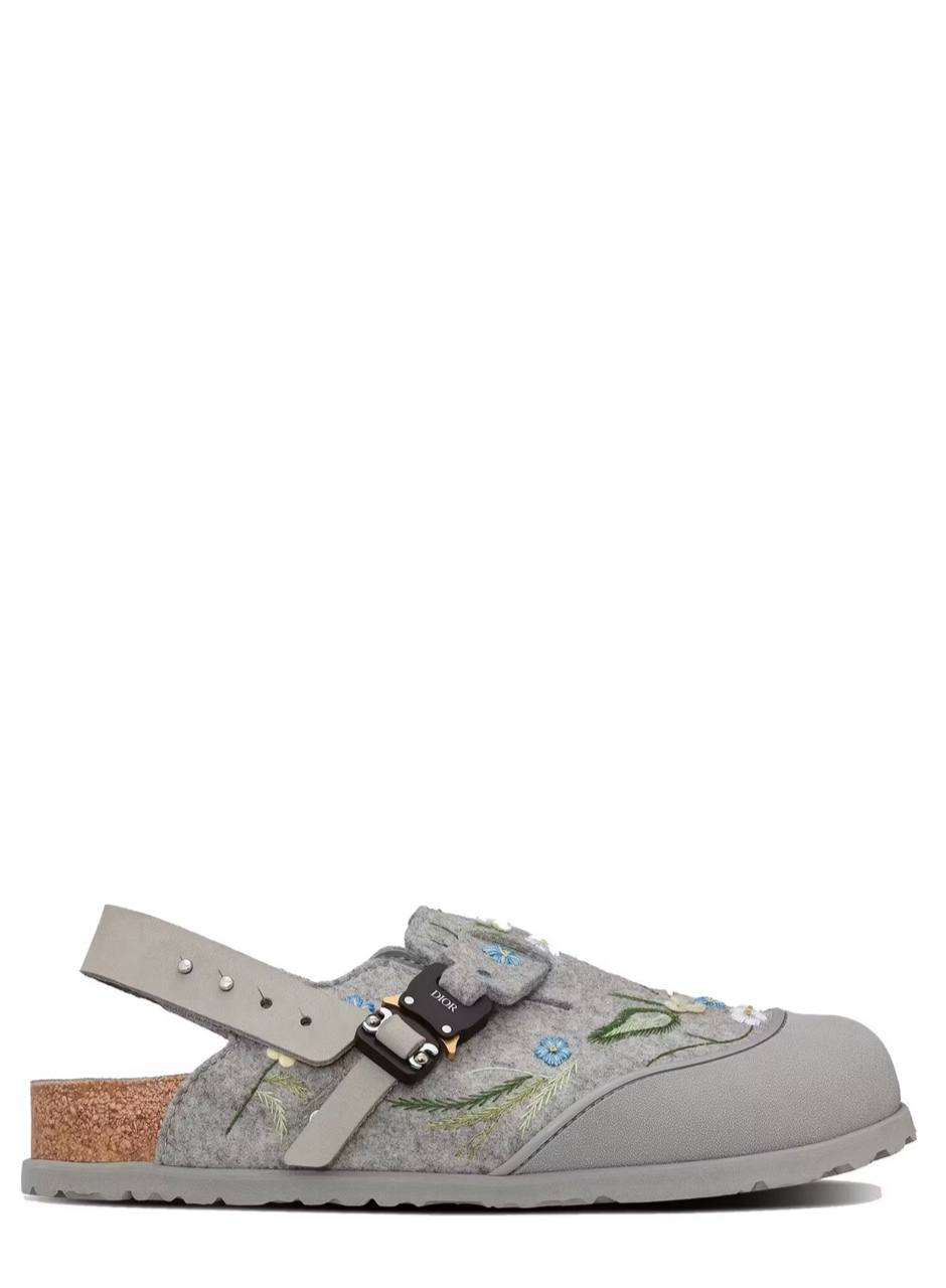 Dior By Birkenstock Mule Tokio Felted Wool Flowers